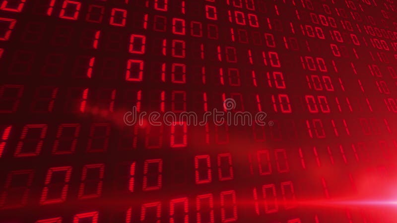 Loopable binary code animation from a perspective side view stock illustration