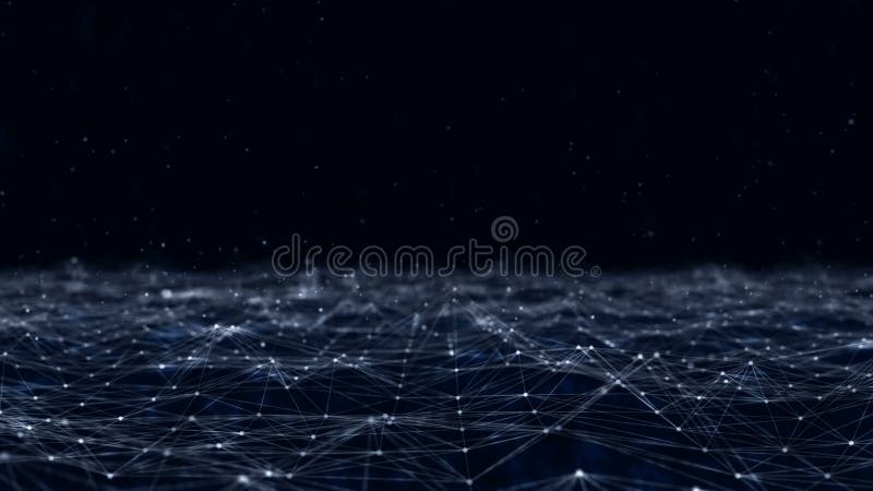 Looped Futuristic Technology Molecular Abstract Plexus Background. royalty free illustration