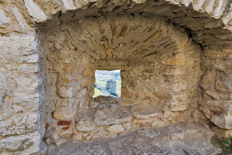 Loophole of Spis Castle in Slovakia.