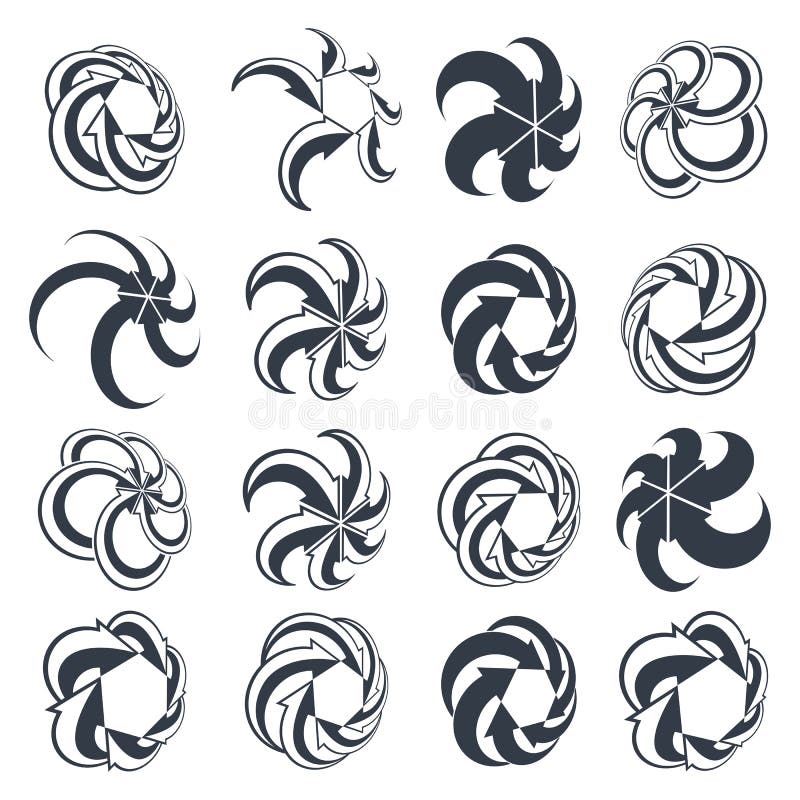 Looping arrows vector abstract symbol collection, single color c royalty free illustration Looping arrows vector abstract symbol collection, single color c royalty free illustration