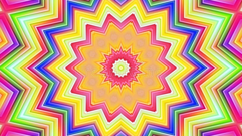 Looping kaleidoscope sequence of colorful stripe lines. Abstract motion graphics background stock illustration