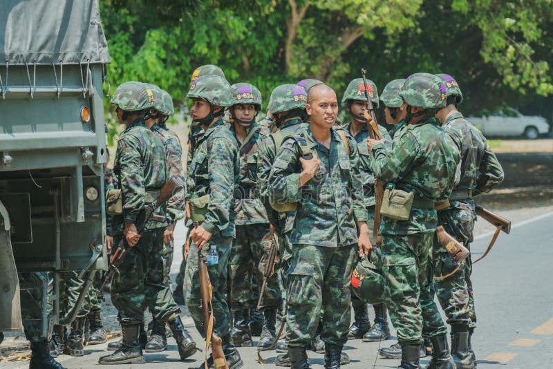 LOPBURI THAILAND, MARCH 23, 2019 : Unidentified Thai Cadets are Moving ...