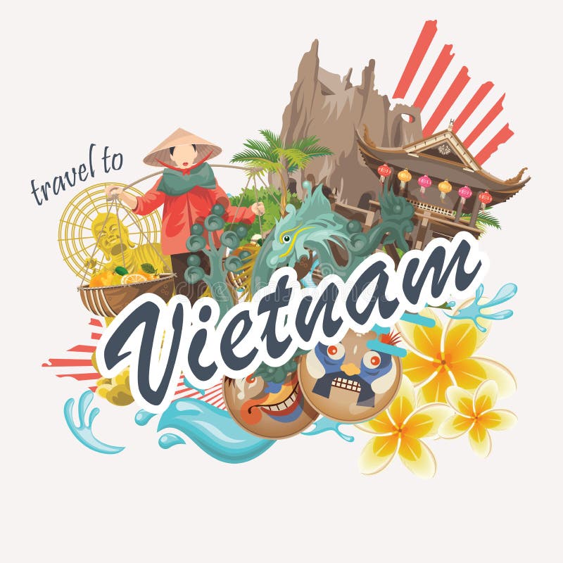 Lopp till det Vietnam kortet royaltyfri illustrationer Lopp till det Vietnam kortet royaltyfri illustrationer
