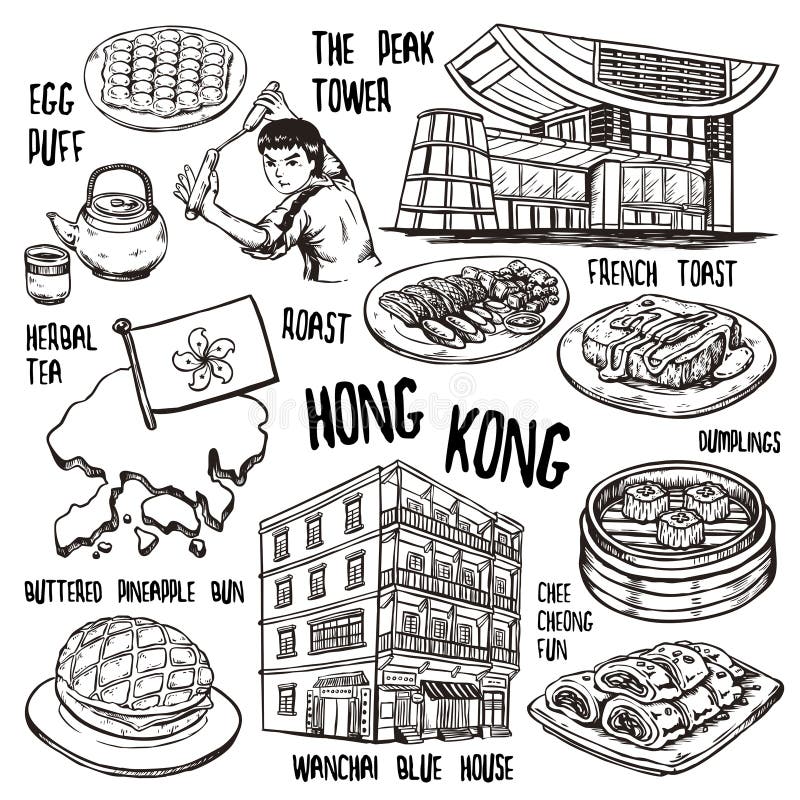 Loppbegrepp av Hong Kong vektor illustrationer