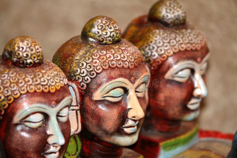 Lord buddha faces royalty free stock photography