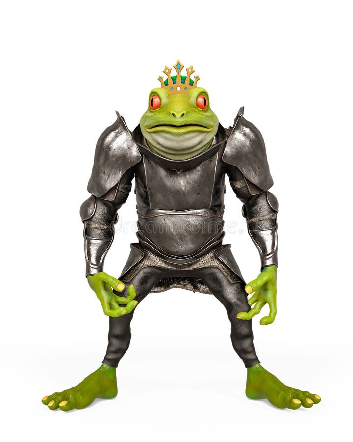 Lord Frog Is Running In White Background Stock Illustration