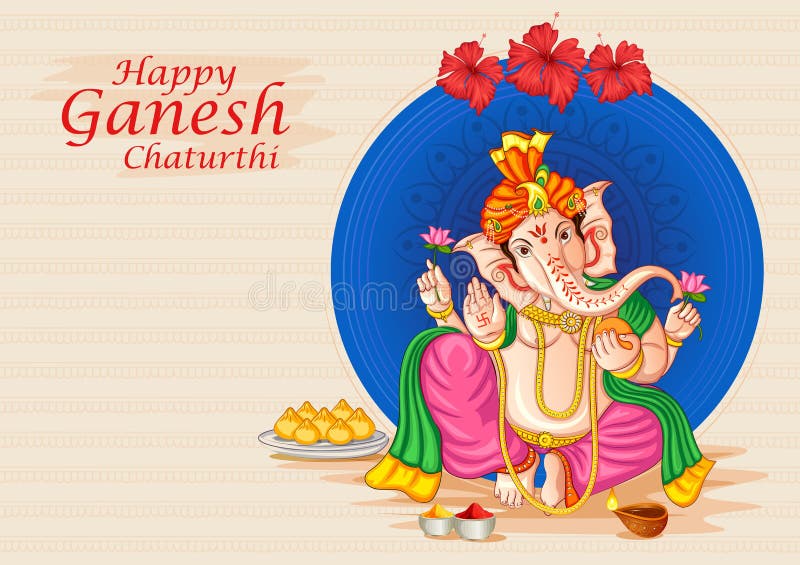 Lord Ganapati for Happy Ganesh Chaturthi Festival Religious Banner  Background Stock Vector - Illustration of sacred, culture: 228962631