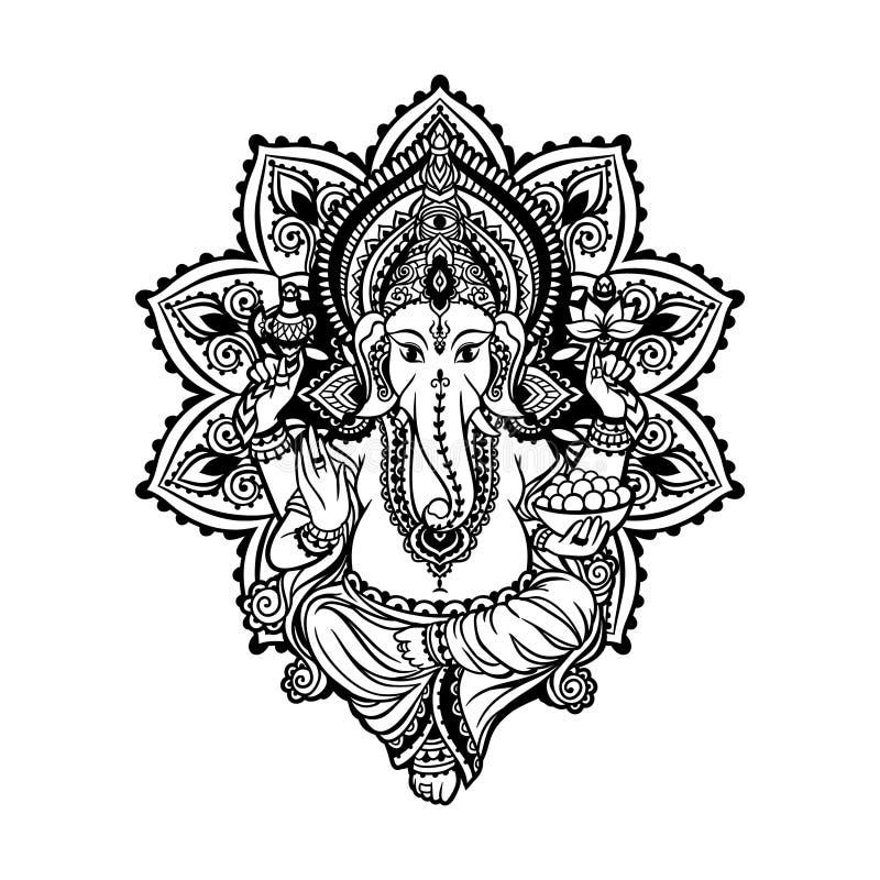 Lord Ganesh Image. God with Elephant Head Stock Vector - Illustration ...