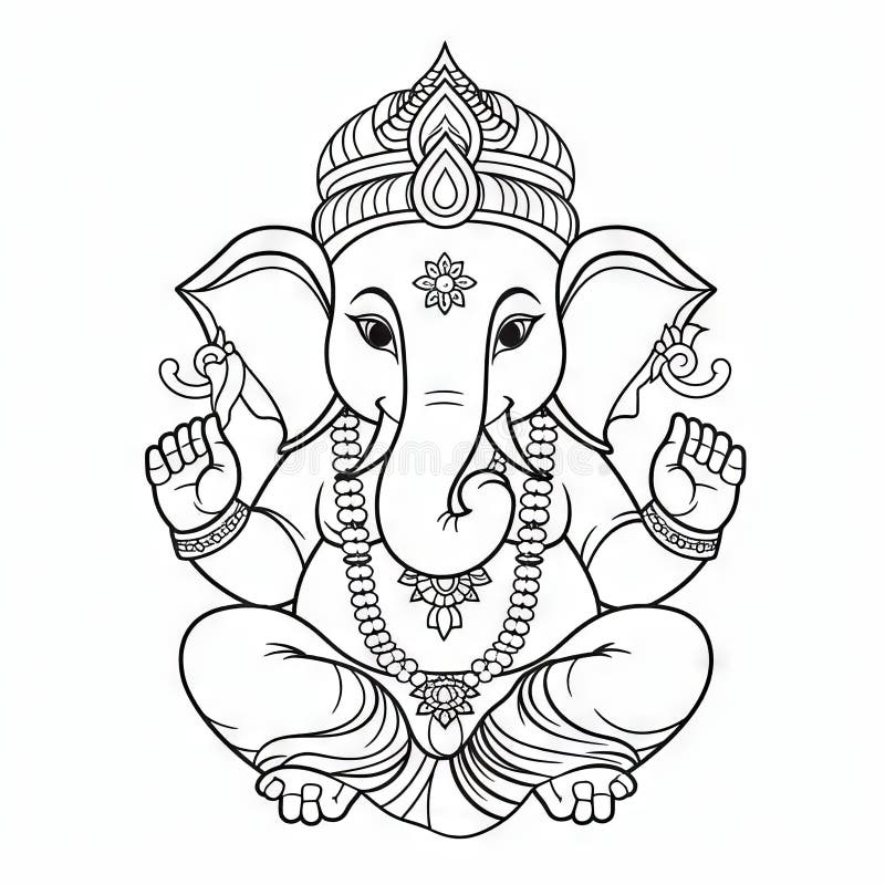 Lord Shri Ganesha Water Pencil Color Sketch Fusion of - Etsy