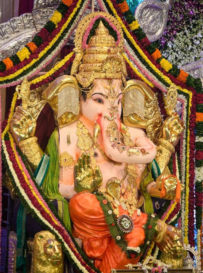 Lord Ganesha at Lalbaug stock image. Image of culture - 48523891