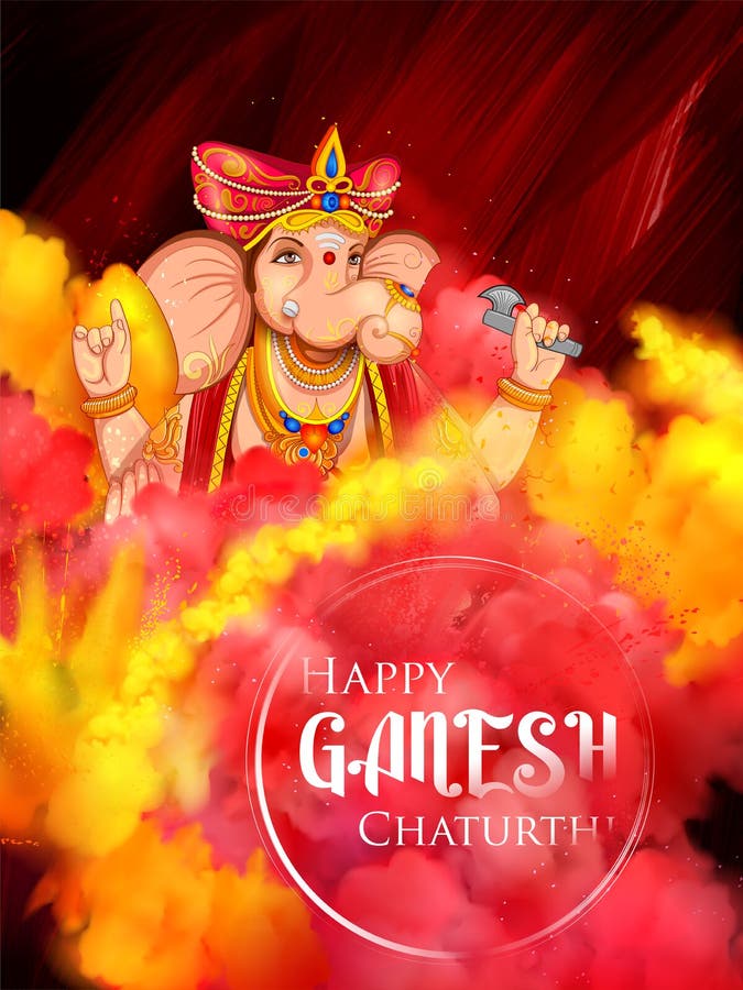 Lord Ganesha religious background for Ganesh Chaturthi festival of India