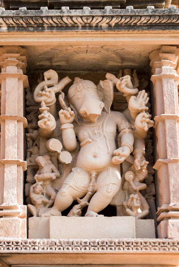 Lord Ganesha sculpture of Vishvanatha Temple, Khajuraho, India