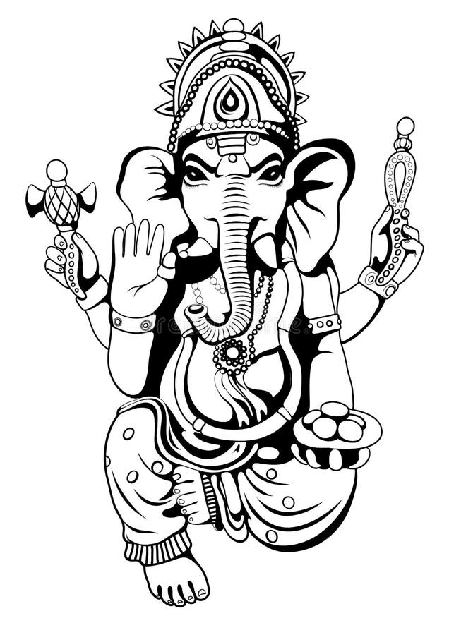 Lord Ganesha Sketch on a Background. Vector Stock Vector - Illustration ...