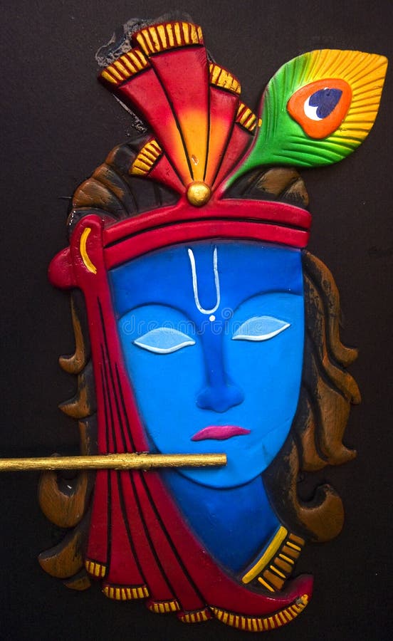StickMe 'Lord Krishna with Flute - Full Moon Beautiful Creative Wall Art Canvas Painting' - SM3009 (Fabric - 60 X 45 cm - Rolled Pack): Amazon.in: Home & Kitchen