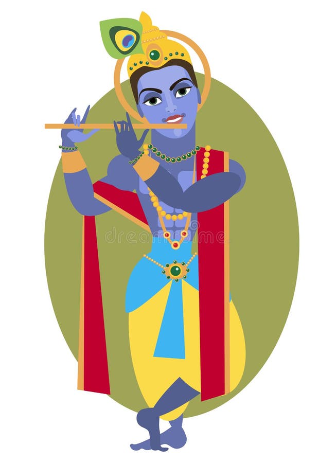 Lord Krishna flute stock illustration Lord Krishna flute stock illustration