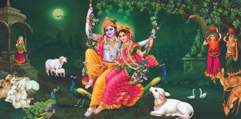 Lord Radha Krishna Beautiful wallpaper with background royalty free stock images