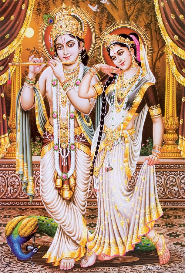 Lord Radha Krishna Beautiful wallpaper with background stock image