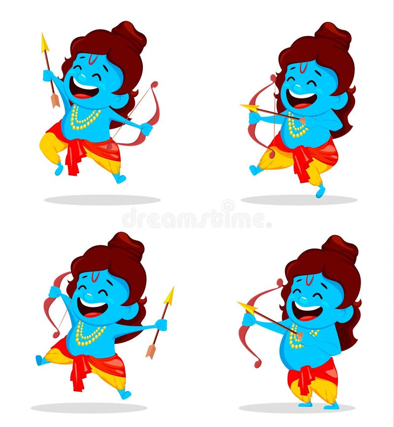 Lord Rama with Bow and Arrow Stock Vector - Illustration of ayudhapuja,  dussehra: 126166989