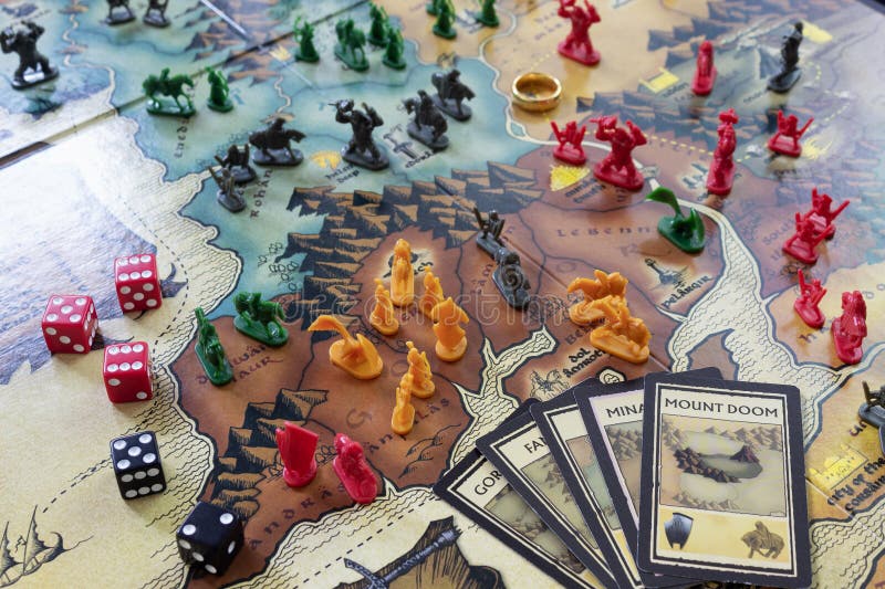 Lord Of The Rings Risk Strategy Board Game Close Up To A Cards And lord-of-the-rings-risk-strategy-board-game-close-up-to-a-cards-and