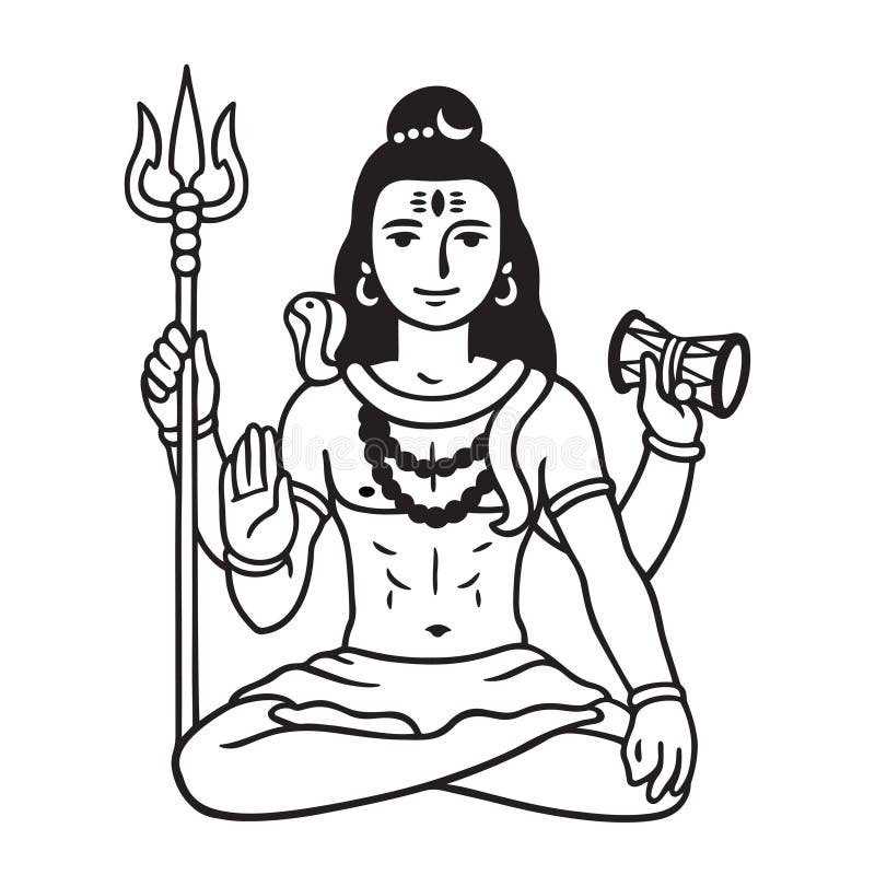 Lord Shiva Drawing Stock Illustration - Download Image Now - Spiritual  Enlightenment, Art, Black Color - iStock