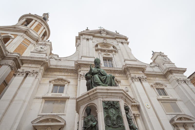 Loreto Santuario Della Santa Casa Loreto Santuario Della Santa Casa Facade (Basilica of Santa Casa Stock