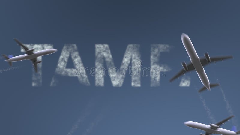 Los aeroplanos del vuelo revelan el subtítulo de Tampa El viajar a la animación conceptual de la introducción de Estados Unidos libre illustration