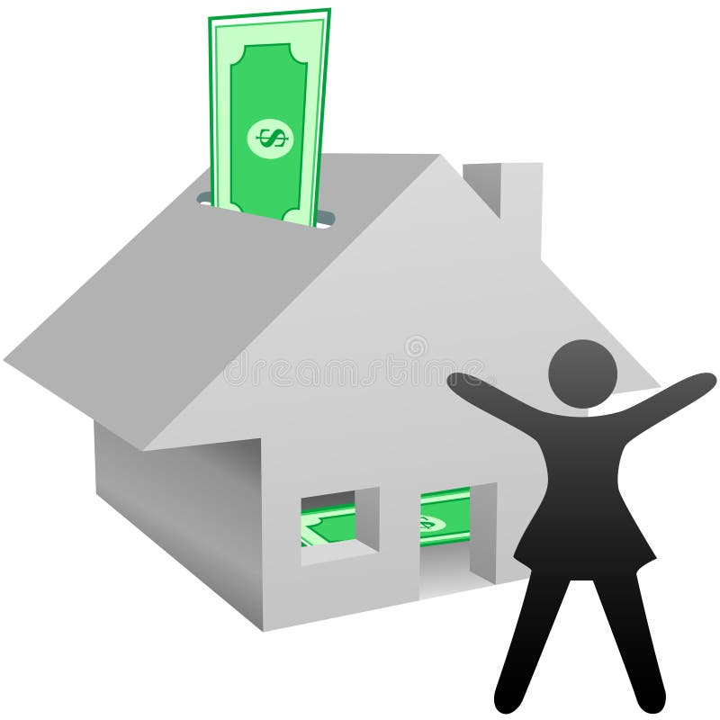Los ahorros de la casa de la mujer del símbolo trabajan en el país renta libre illustration Los ahorros de la casa de la mujer del símbolo trabajan en el país renta libre illustration