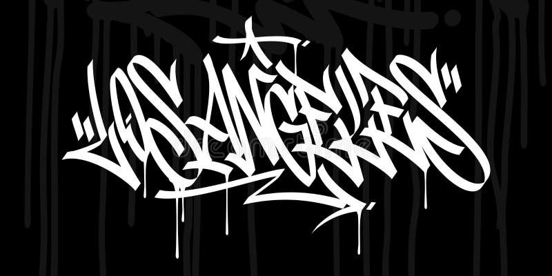 Los Angeles Abstract Hip Hop Urban Hand Written Graffiti Style Vector Illustration. Los Angeles Abstract Hip Hop Urban Hand Written Graffiti Style Vector Illustration