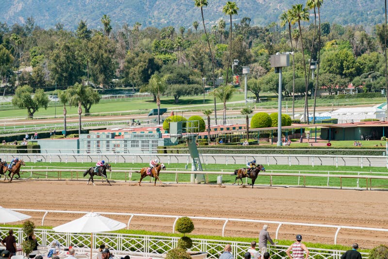 Horse Racing in Santa Anita Park Editorial Stock Photo - Image of ...