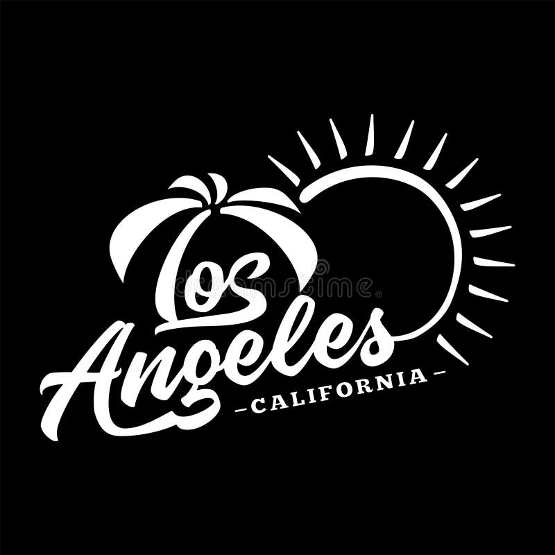 Los Angeles. Black and White Lettering Design. Decorative Inscription ...