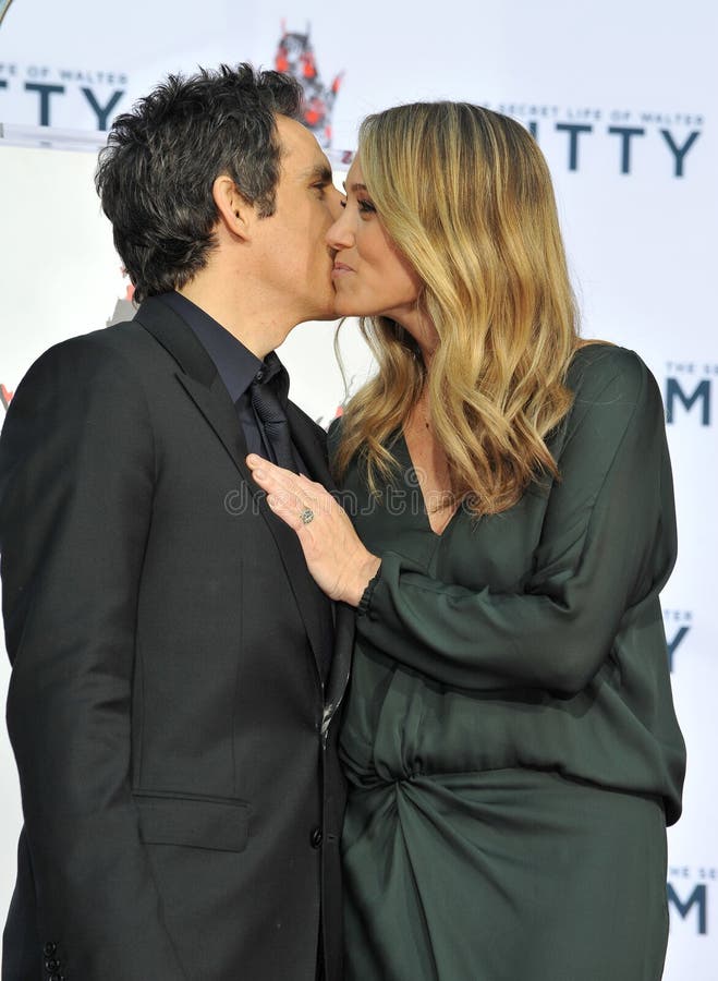 LOS ANGELES, CA - DECEMBER 3, 2013: Ben Stiller & wife Christine Taylor at the TCL Chinese Theatre where he had his hand & footprints set in cement. LOS ANGELES, CA - DECEMBER 3, 2013: Ben Stiller & wife Christine Taylor at the TCL Chinese Theatre where he had his hand & footprints set in cement