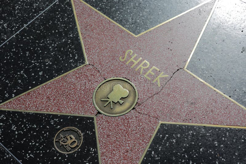 Los Angeles, CA, USA, 2.09.2020 - Shrek star on Hollywood Walk of Fame. stars of famous people or Movie Hero on