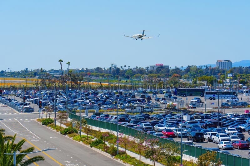 Los Angeles, California April 9, 2024 LAX Budget Parking Lot and