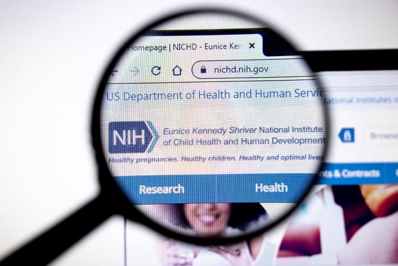 Los Angeles, California, USA - 25 January 2020: NIH website page. Nichd.nih.gov logo on display screen, Illustrative Editorial royalty free stock image Los Angeles, California, USA - 25 January 2020: NIH website page. Nichd.nih.gov logo on display screen, Illustrative Editorial royalty free stock image