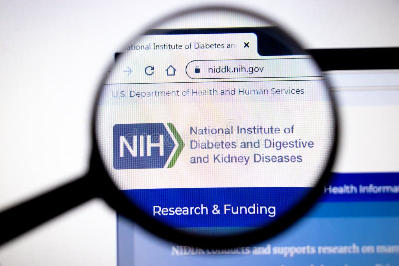 Los Angeles, California, USA - 25 January 2020: NIH website page. Niddk.nih.gov logo on display screen, Illustrative Editorial royalty free stock photo Los Angeles, California, USA - 25 January 2020: NIH website page. Niddk.nih.gov logo on display screen, Illustrative Editorial royalty free stock photo