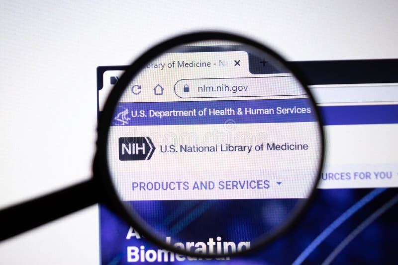 Los Angeles, California, USA - 23 January 2020: US National Library of Medicine website page. Nlm.nih.gov logo on royalty free stock photo Los Angeles, California, USA - 23 January 2020: US National Library of Medicine website page. Nlm.nih.gov logo on royalty free stock photo