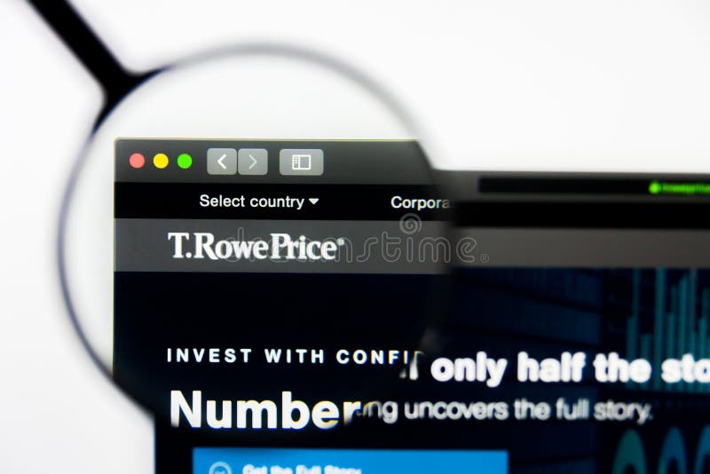Los Angeles, California, USA - 23 March 2019: Illustrative Editorial of T Rowe Price website homepage. T Rowe Price logo visible on screen. Tech data logo stock images, royalty-free photos and pictures