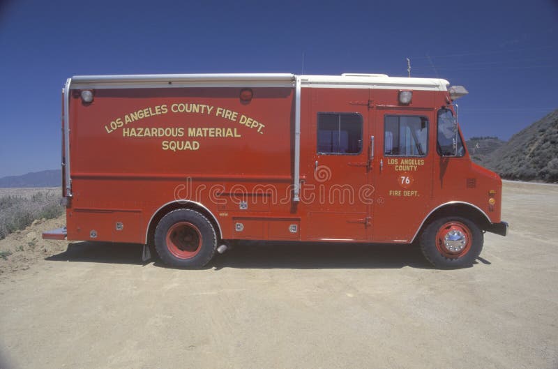 Los Angeles County Hazardous Materials Vehicle Editorial Stock Photo Image of work, department