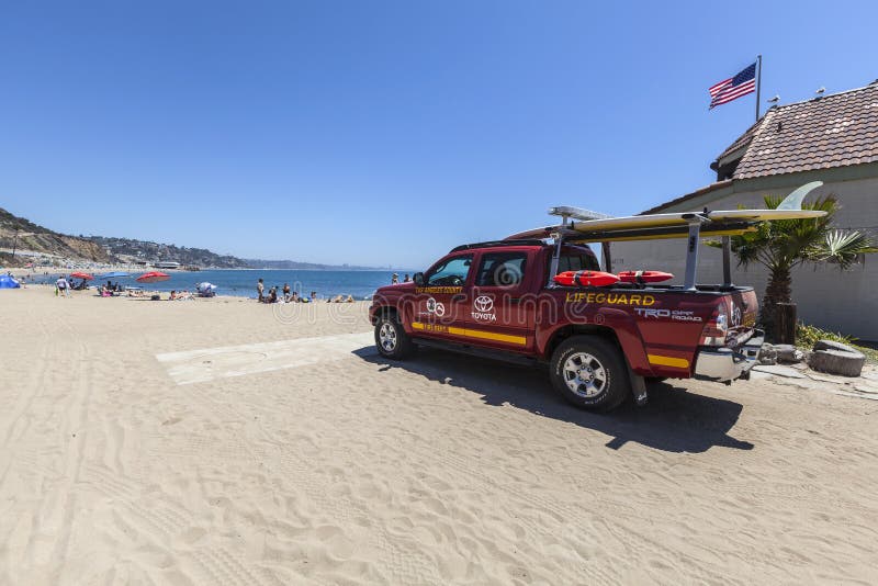 Los Angeles County livräddare Truck i Malibu Kalifornien arkivfoton Los Angeles County livräddare Truck i Malibu Kalifornien arkivfoton