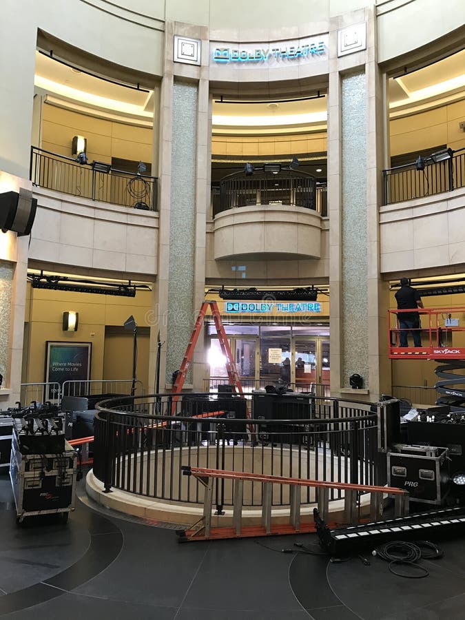 LOS ANGELES - FEB 21: Oscar preparations at the Dolby Theater, 2017 in Hollywood, Los Angeles, California stock photo LOS ANGELES - FEB 21: Oscar preparations at the Dolby Theater, 2017 in Hollywood, Los Angeles, California stock photo
