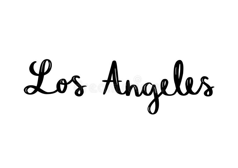 Set of Los Angeles Hand Written Lettering for Card, Tee Print