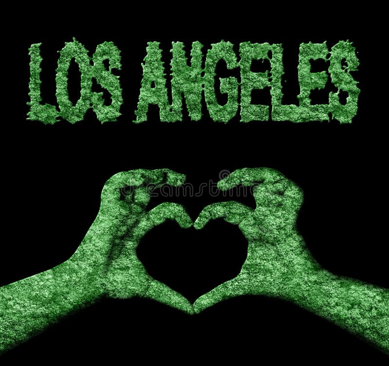 Los Angeles Heart Hands Nature Stock Illustration - Illustration of ...