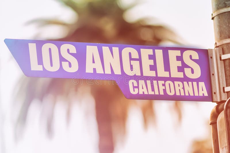 Los Angeles Kalifornien gatatecken royaltyfri foto