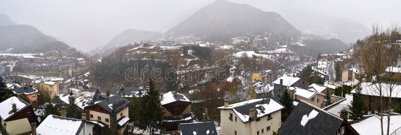 Los Angeles Massana, Andorra, w zimie obraz stock Los Angeles Massana, Andorra, w zimie obraz stock