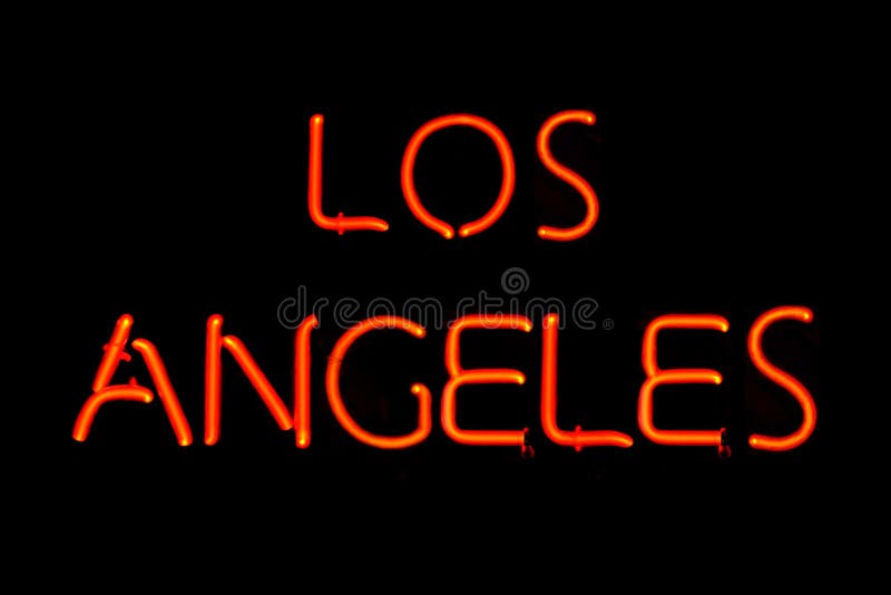 Los Angeles neon sign stock photo. Image of angeles, isolated 16419612