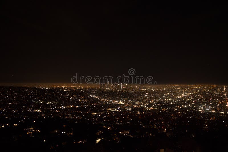 Los Angeles by night citscape from Griffith Observatory USA
