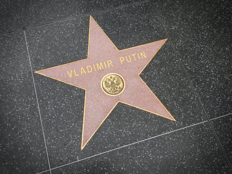 LOS ANGELES, NOV,14, 2014: Hollywood Walk of Fame star to Russia president Vladimir Putin world most powerful politician super sta royalty free stock photo LOS ANGELES, NOV,14, 2014: Hollywood Walk of Fame star to Russia president Vladimir Putin world most powerful politician super sta royalty free stock photo