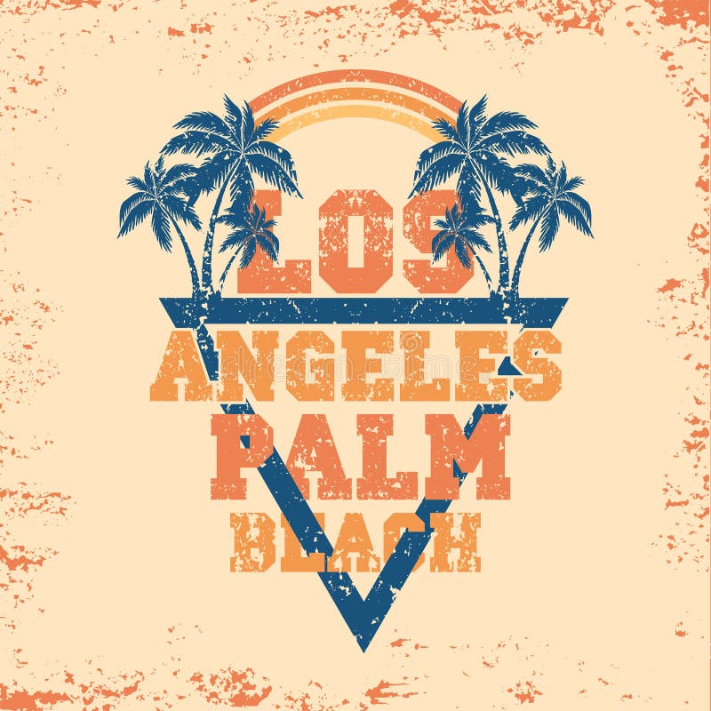 Los Angeles Palm Beach, esporte da tipografia, t-shirt de Califórnia ilustração stock Los Angeles Palm Beach, esporte da tipografia, t-shirt de Califórnia ilustração stock