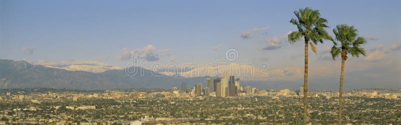 Los Angeles skyline with Mt. Baldy
