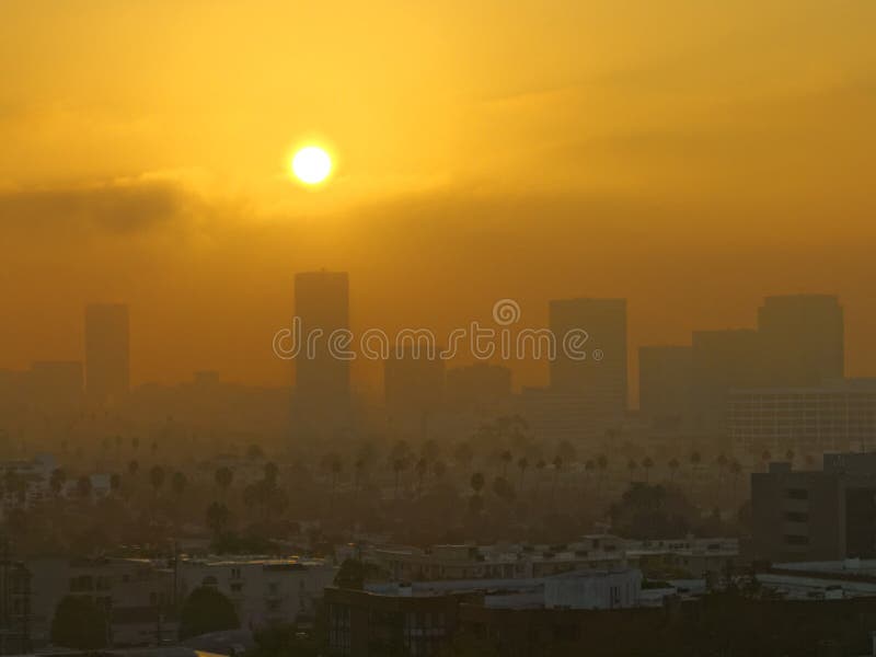 Los Angeles at dawn stock photo. Image of rise, landscape 42367176